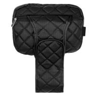 Cuscino poggiatesta regolabile in ecopelle, motivo a rombo nero